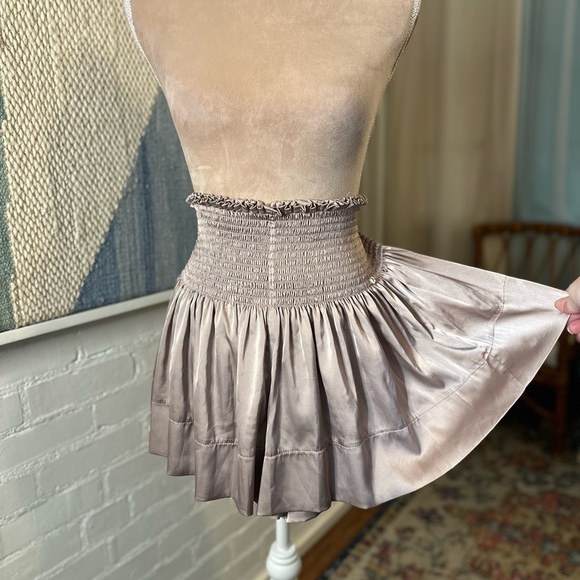 Natural Life High Waist Satin Finish Shirred Waist Flowy Shorts - Picture 2 of 10